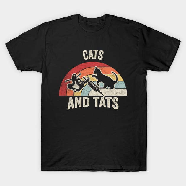 Cats And Tats Cat Lover Tattoo Lover Tattoo Artist Cat Mom Gift Tattooed Tats T-Shirt by SomeRays